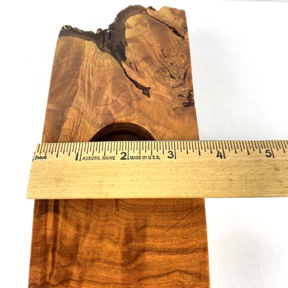 Live Edge Walnut Wood Tea Light Holder Centerpiece - Picture 6 of 9